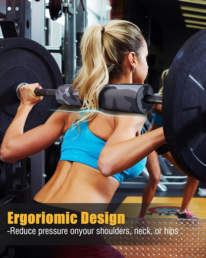 Barbell Pad for Hip Thrust, Standard Barbell Protective Foam, Squat Bar Pad with Closure, Neck & Shoulder Padding Hip Thrust Pad, Fits All Standard and Olympic Bars