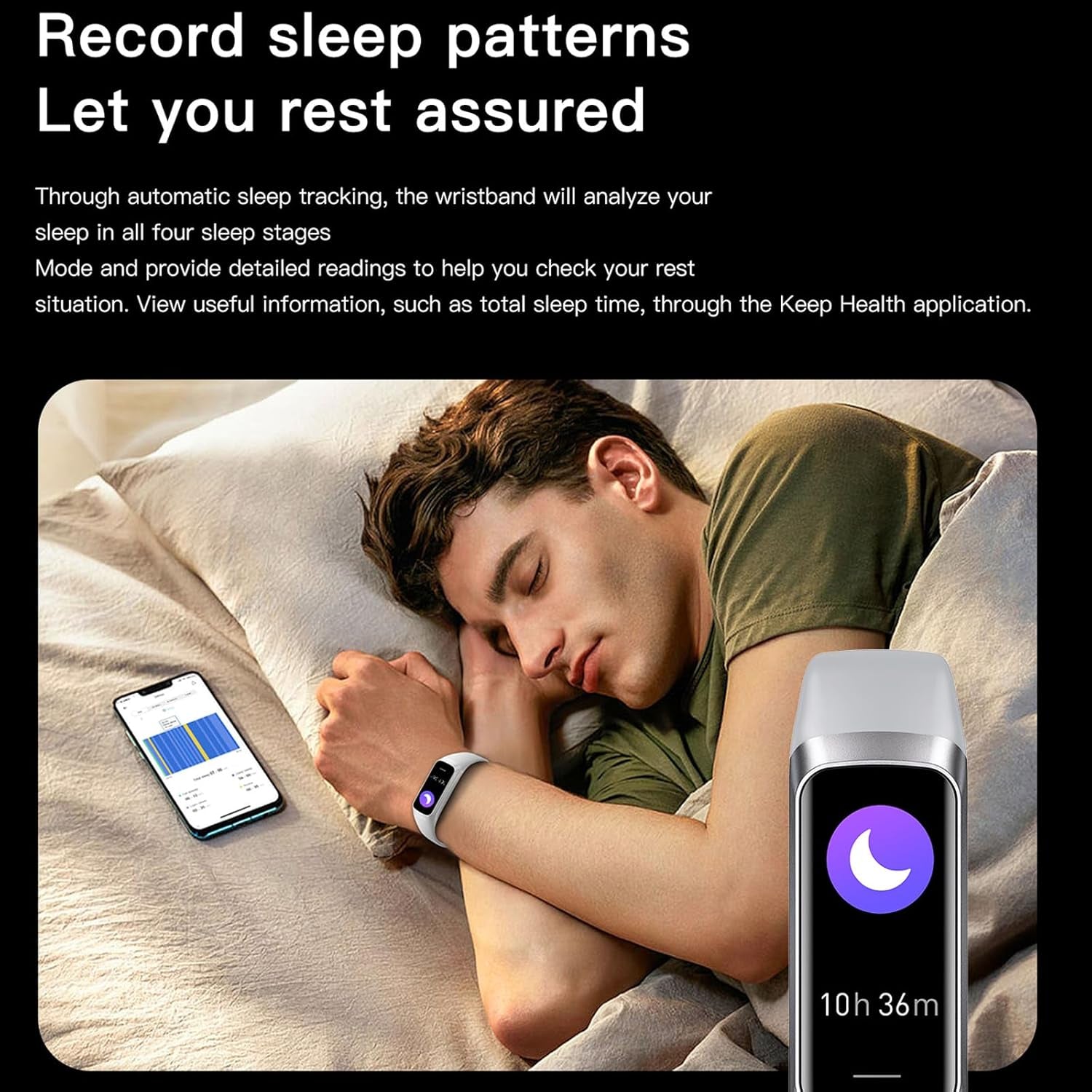 Keep Health Slim Fitness Watch, AMOLED Smart Tracker for Women & Men, Heart Rate & Blood Pressure Monitor